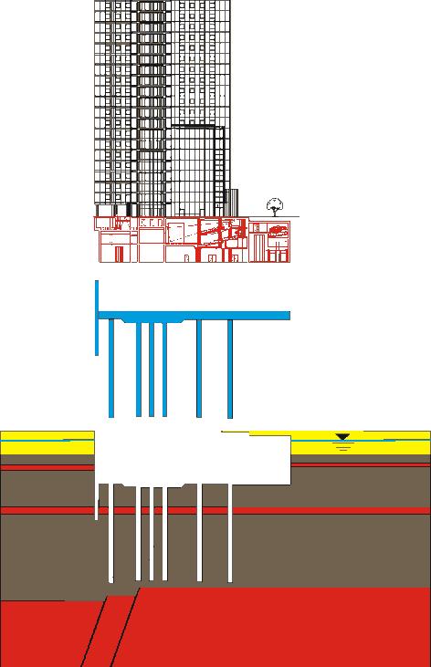 Prozesse Planung der Gründung des Gallileo Hochhauses, Commerzbank (Dresdner Bank) Frankfurt, 38 Stockwerke, 30.000 m 2 Bürofl. 190 Mio., 15.