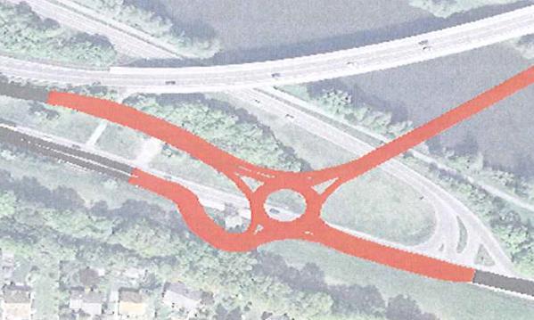 Erneuerung der Regnitzbrücke Bischberg Seite 40 Grundsätzlich können mit einer Kreisverkehrsanlage alle zuführenden Äste an einem Knotenpunkt verknüpft werden.