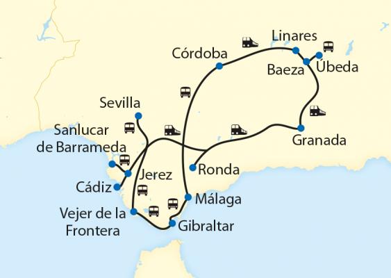 Zugreise Europa Spanien Mit dem legendären Al Andalús durch den Süden Spaniens 11-tägige First Class Zug-Erlebnisreise mit dem Al Andalús durch Andalusien Reiseübersicht Andalusien Schmelztiegel