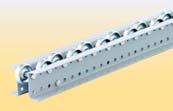 HL 1 11 Rolle: Rollbahnrolle aus Metall. Rollleiste: Stahlprofil U-30x70x30x3 mm. Rollenleiste für leichte Waren mit harter und ebener Kontaktoberfläche.