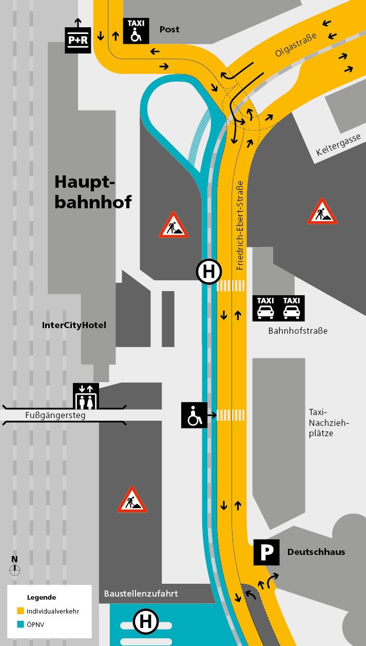 Verkehrsführung vor dem Hauptbahnhof ab 20. März 2017 Wenn witterungsbedingt die Umstellung am 19.