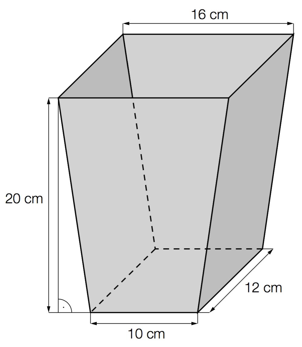 Aufgabe 3 - Füllen eines Gefäÿes Aufgabenstellung: Der Innenraum eines 20 cm hohen Gefäÿes hat in jeder Höhe h eine rechteckige, horizontale