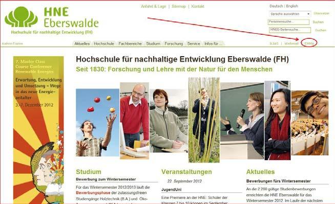 Allgemeine Informationen um EMMA EMMA = Eberswalde Management Media for Academics Zugang: http://emma.hnee.