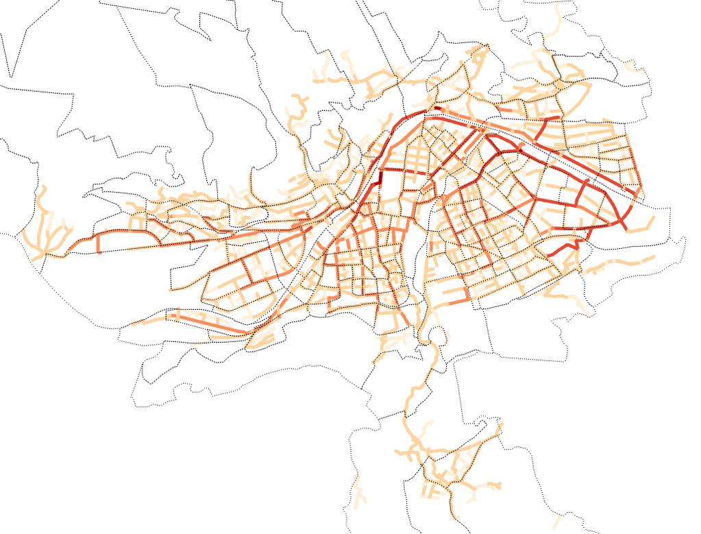 Urbane Wasserinfrastruktur: Einzugsgebiet: Kanalmodell: 2076 ha total 774 ha