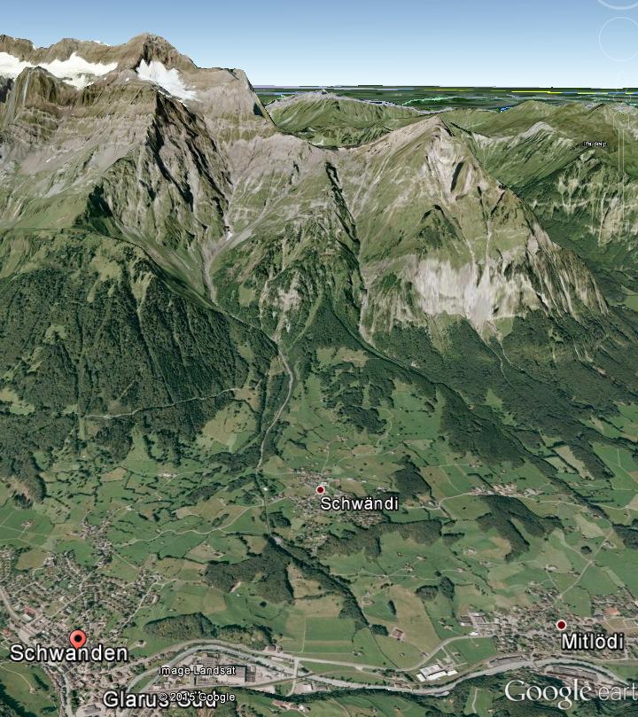 1. Guppenrunse Einzugsgebiet Guppenrunse Vrenelisgärteli Sienentobel Fläche: 3 km2 Relief: 2904 bis 500 m ü. M.
