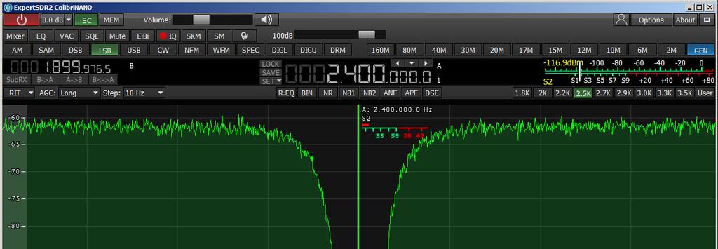 (Grundrauschen) und kann direkt vom Bildschirm abgelesen werden (Bild 19). Bei einer Rauschleistung von P TOT = 25dBm erreichte der ColibriNANO seinen maximalen NPR von 59dB.