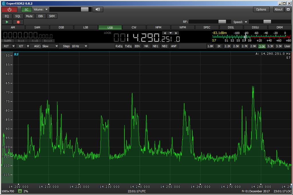 Das Beispiel zeigt, das sich mit begrenzenden Filtern (Preselectoren) im HF Eingang, die Dynamik eines Empfängers vergrößern läßt, egal ob analog oder digital aufgebaut.