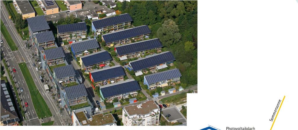 Plusenergiehäuser Freiburg (Quelle: Journal of Green Building) (Quelle: Solarsiedlung Freiburg) Beheizung