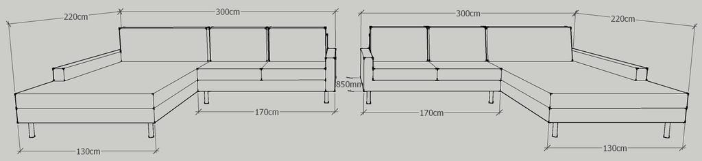 Ausführung: 4005 Eckteil links: oder Eckteil rechts: Eckteil: 220 cm x 130 cm Möbelstoff / Leder: Preis inkl. Mwst.