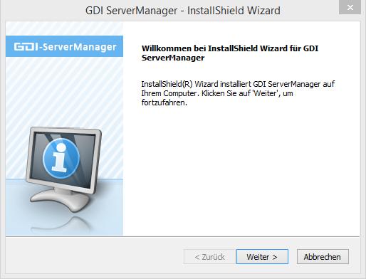 exe kann der GDI Server Manager in wenigen Schritten installiert werden (Download: