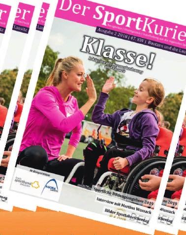 de nachzulesen. Auch auf Facebook ist der Kreissportbund vertreten. Mit dem SportKurier erscheint auch 2019 ein Magazin im Sommer und eines im Herbst.