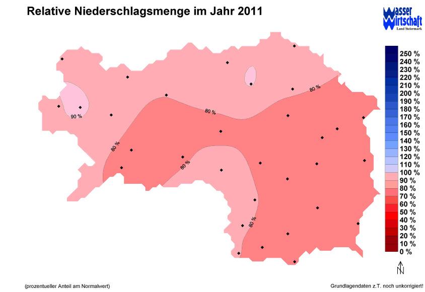 und tember gab es Defizite (bis etwa %), hier vor allem im Grazer Bergland und in der Südoststeiermark.