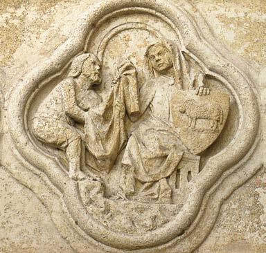 26 Die Mantelteilung: Martin und der Bettler verkörpern in einem Steinrelief an der Kathedrale von Amiens die Tugend der Nächstenliebe Im Angesicht des Bettlers Zusammenhang und Kluft von Glauben und