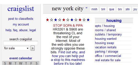 Die Wohnungssuche http://newyork.craigslist.org/ Harlem klingt schlimmer als es ist.