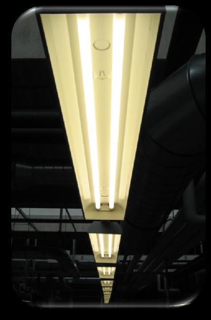 13 Bereich Beleuchtung Meist Leuchtstofflampen oder Hochdruckentladungslampen im Einsatz Teilweise Reflektoren