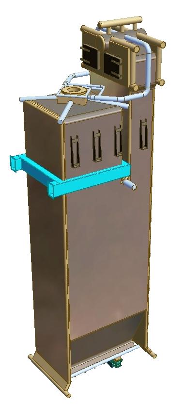 Brennkammer 4 Leistung: Betriebsdruck: 0000 kw 5 bar Wasserinhalt 0,8 m Brennerflansch Brennkammer Ascheaustritt 4 Eintritt zum Rauchrohrkessel Wasserrohrkammer