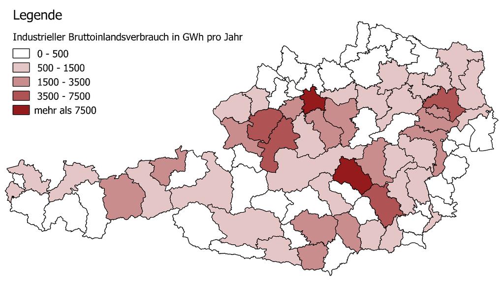 Industrieller Bruttoinlandsverbrauch Linz mit Linz-Land ca.