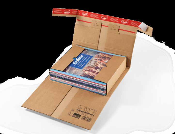 Safety first! extrastarke Verpackung mit Sicherungslaschen Geeignet für Langspielplatten, schwere Bücher, empfindliche Ersatzteile.