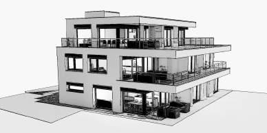 Umgebung Die Umgebung (Grün- und Hartfächen, sowie Bepflanzung) richtet sich nach dem Umgebungsplan. Grundriss Attikageschoss Variante 1 3 ½ Zi-Wohnung NF Wohnen: 79.7 m 2 ANF Terrasse: 68.