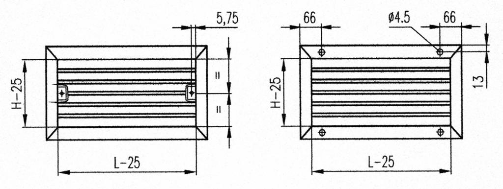 // Seite 2 6 LÜftungsgitter Maße: H + 27 H - 25 L - 25 L + 27 Notwendiger Wandausschnitt: (L-10) x