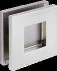 pour portes en bois ou entièrement vitrées, en acier inoxydable 4 x autocollants Diamètre de perçage requis 50 mm GRIFFSTANGE ECKIG POIGNÉE-BARRE