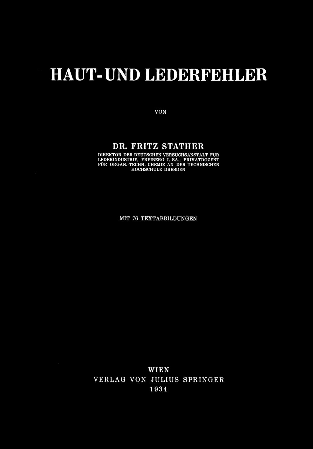 HAUT- UND LEDERFEHLER VON DR.