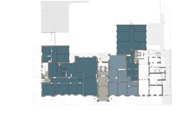 Funktionale Grundrisse unterschiedlichste Flächengrößen. Durch unterschiedliche Raumtiefen und Flurbreiten lassen sich die Büroflächen multifunktional gliedern.