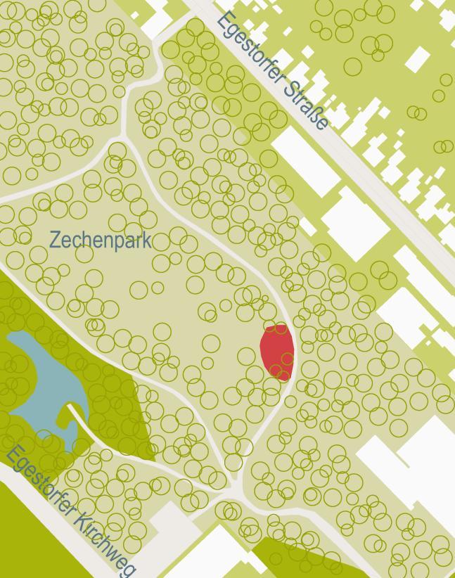 Passaktionen - über verschiedene Fußwege im Zechenpark zu erreichen - Weidentipihäuser - Sitzkreis Standort: 2,0