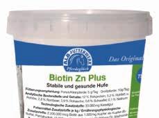 Mineralien Leinsamenprodukte Biotin Stabile und gesunde Hufe Mit der richtigen Kombination von Biotin und Zink sorgen wir für den Erhalt und die Widerherstellung von stabilen und gesunden Hufen.