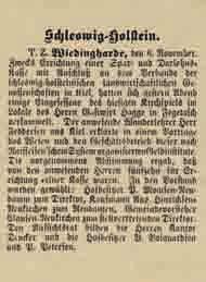 1903» Raiffeisenbank Wiedingharde» > August Hinrichsen, Rendant Kaufmann, Neukirchen > Clausen, stellv. Direktor Gemeindevorsteher, Neukirchen, Aufsichtsrat: > Kantor Denker > B.