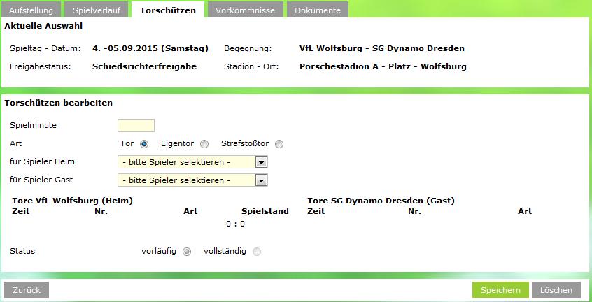 Welche Vorkommnisse wie zu dokumentieren sind, wird in einer Anleitung mitgeliefert. Ist es zu keinem erwähnenswerten Vorkommnis gekommen, so kann der Schiedsrichter die Checkbox Nein ankreuzen.