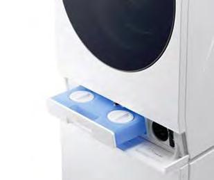 Automatische Dosierung Systeme mit Kartuschen ohne Einspülkasten Sockelschublade mit einem Doppeltank im Gerätesockel.
