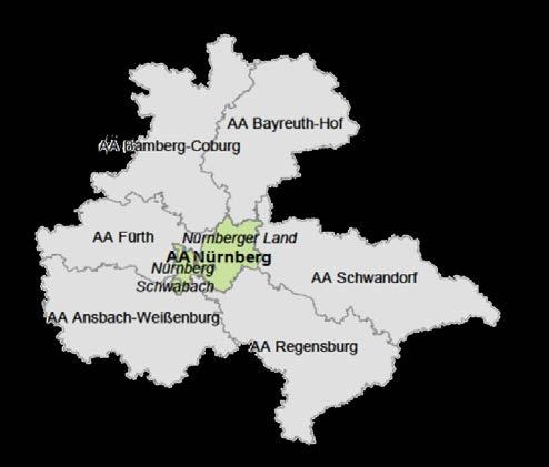 Der Bezirk der Agentur für Arbeit Nürnberg Lage Der Bezirk der Agentur für Arbeit Nürnberg umfasst den östlichen Teil des Regierungsbezirkes Mittelfranken.