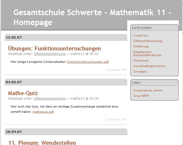 Weblog: Mathe Klasse 11 5.