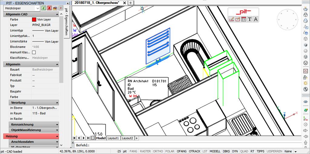 BIM Schlitz-/Durchbruchplanung 3D BIM Gebäudemodell für die TGA-Modellierung