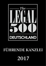 Empfehlungen Legal 500 Deutschland 2016/2017»Buse Heberer Fromm ist eine der führenden Kanzleien für den