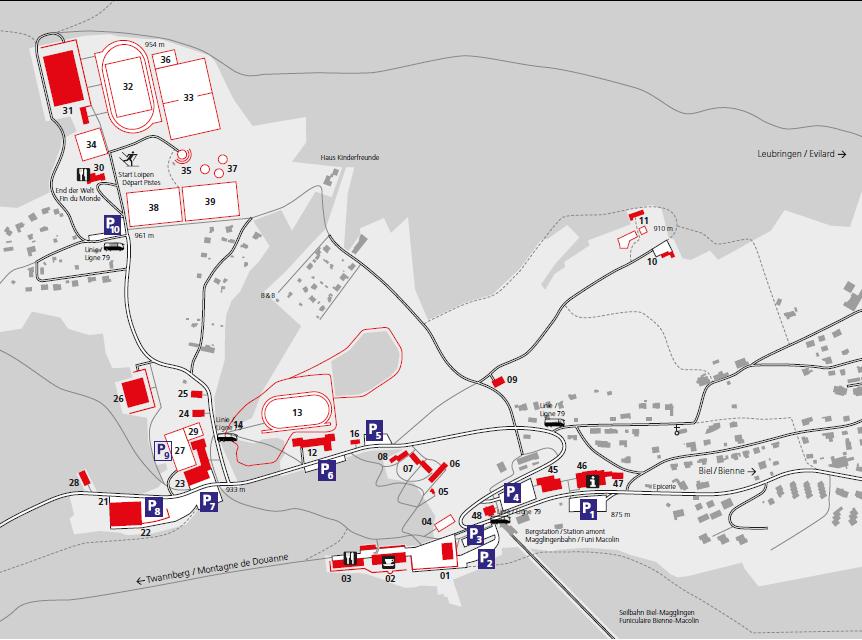 Plan du site de Macolin Sitemap Magglingen Salle de