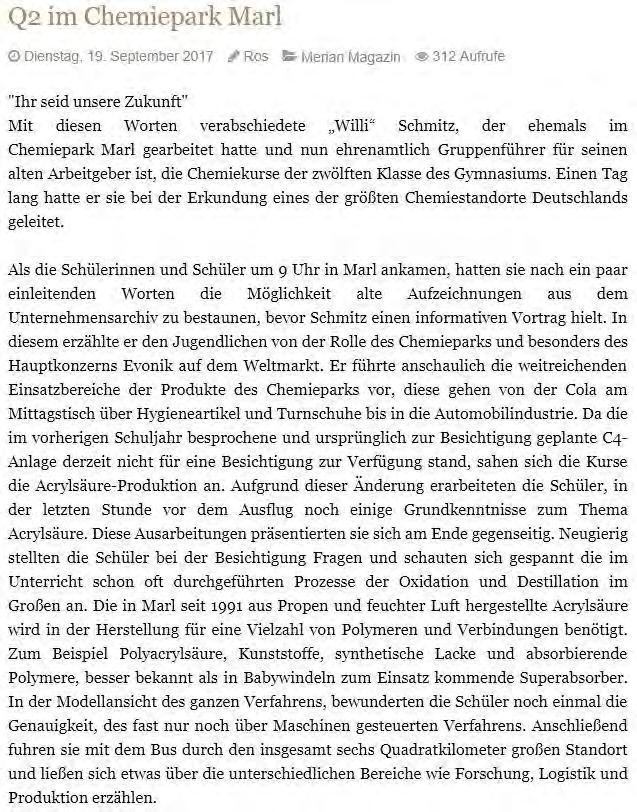 Bearbeitung einer besonderen Lernleistung ermöglicht insbesondere leistungsstarken, motivierten und interessierten Schülerinnen und Schülern, mehr Klarheit über ihre eigenen Fähigkeiten und