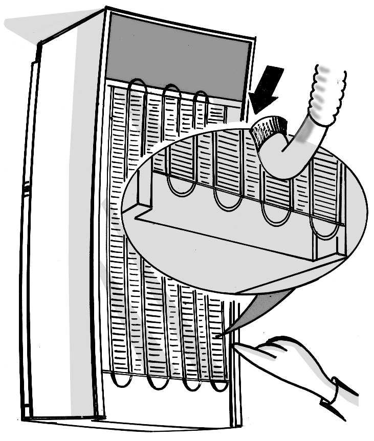 Bei abgeschaltetem Kühlschrank die Türen offen lassen, um Schimmelbildung, unangenehme Gerüche oder Oxydation zu vermeiden. 5. Das Gerät reinigen.