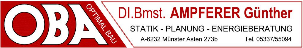 Optimalbau Ampferer Ampferer Günther Asten 273b 6232 Münster 5337/5594 optimalbau@aon.