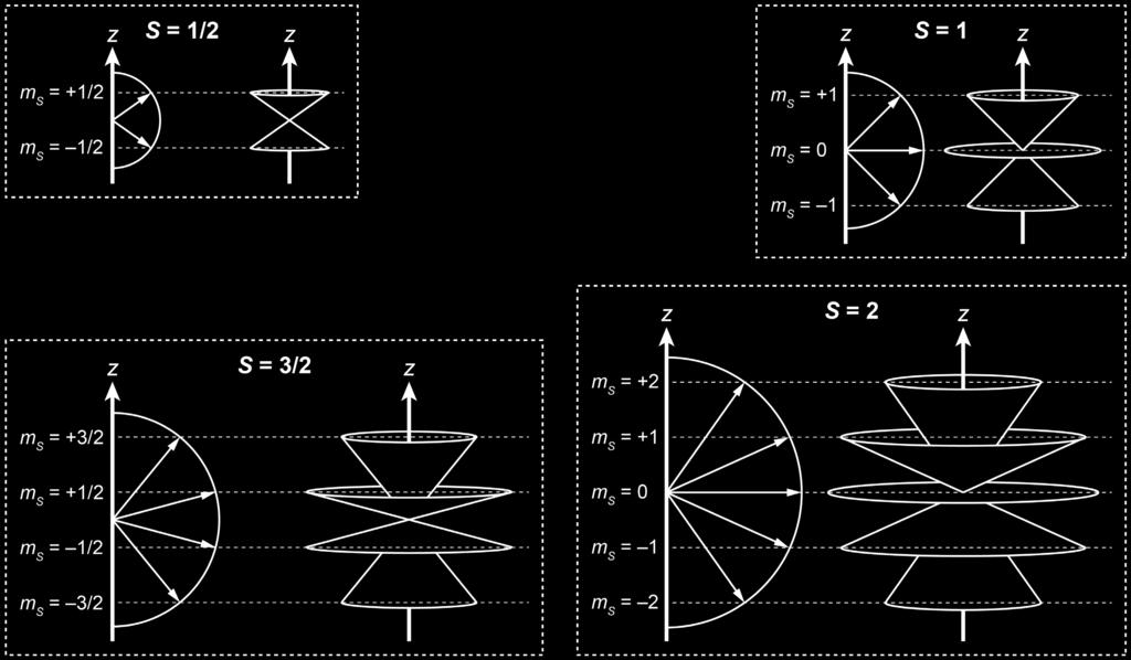 1,, 1, } m = S S + S S z-komponente des Spin-Drehimpulses S e = S