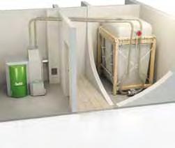 20 m) zum Kessel oder außerhalb des Gebäudes liegen. In der Pelletheizung befindet sich ein Vorratsbehälter, der, je nach Wärmebedarf, automatisch befüllt wird.