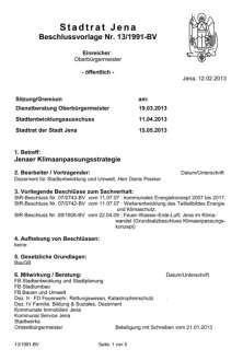Verstetigung des Anpassungsprozesses: Stadtratsbeschluss Stadtratsbeschluss vom 15.