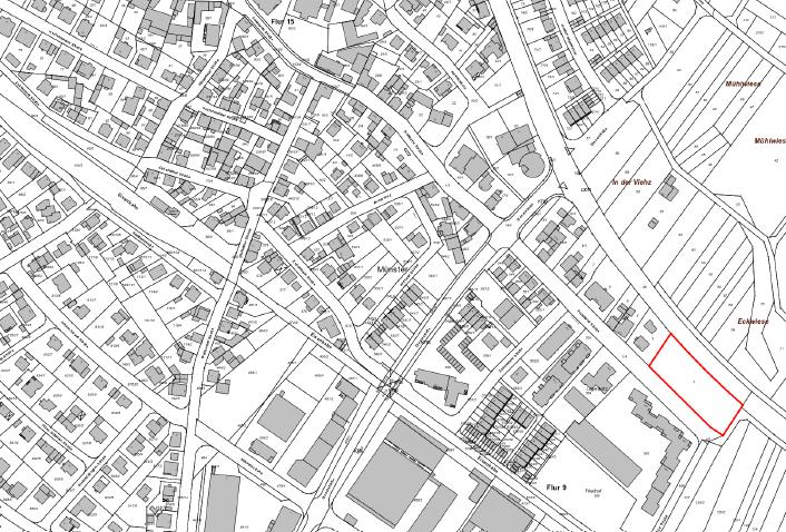 Fläche 2 - Frankfurter Straße / L 3016 Größe ca. 2.900 qm nach 34 bebaubar Verlegung OD-Punkt notwendig RegFNP Fläche für Landwirtschaft (Darstellungsungenauigkeit) III + Dach mögliche Wohnfläche ca.