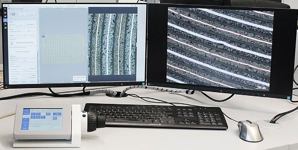 Der Tisch-Verfahrweg in Kombination mit der verfügbaren Probenraumhöhe ermöglicht zudem eine sehr effiziente lichtmikroskopische Überprüfung der Poliergüte von großflächigen prismatischen Zellen
