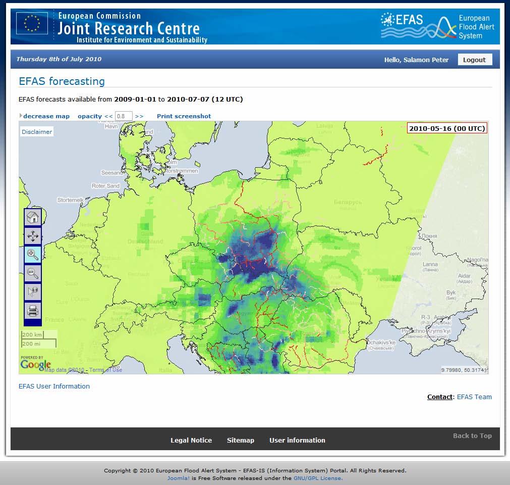 Wie funktioniert EFAS Ein Fallbeispiel Hochwasser in Zentraleuropa im Mai-Juni 2010: Betroffene Länder Polen, Österreich, Tschechien, Deutschland, Ungarn, Slowakei, Serbien und Ukraine 12 Früh-