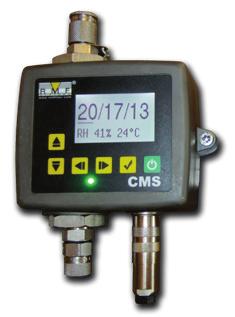 Contamination Monitoring Sensor CMS Der CMS in-line Contamination Monitor misst und zeigt automatisch die Partikelverschmutzung, den Feuchtigkeitsgrad und die Temperaturen in den diversen