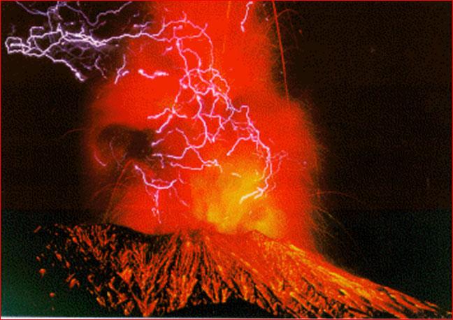 Vulkanische Blitze Sakurajima (Japan) Begleiterscheinungen des Vulkanismus a.