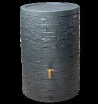 3 Moderner, kompakter, praktischer Regenwasserbehälter in naturgetreuer Steinoptik 3 Abnehmbarer Deckel zur