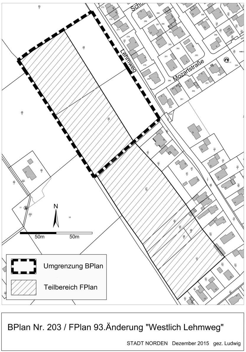 - 379 - B. Bekanntmachungen der Gemeinden Stadt Norden - Bebauungsplan Nr. 203; Gebiet: westlich Lehmweg mit örtlichen Bauvorschriften und 93.